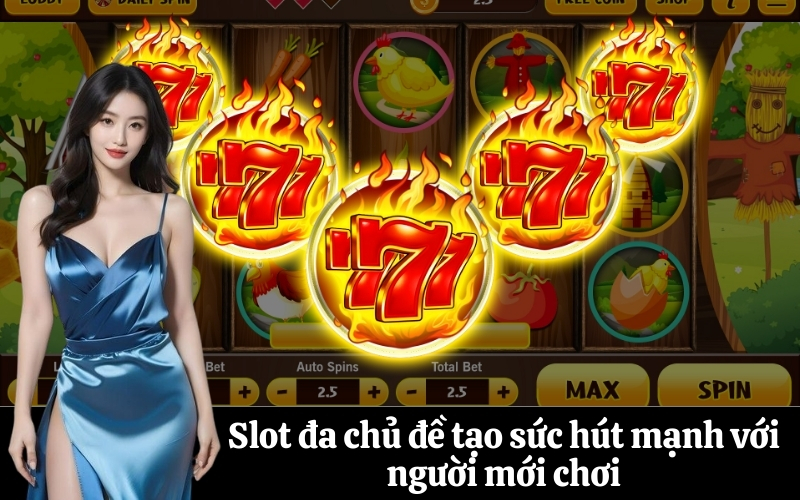 Slot đa chủ đề tạo sức hút mạnh với người mới chơi